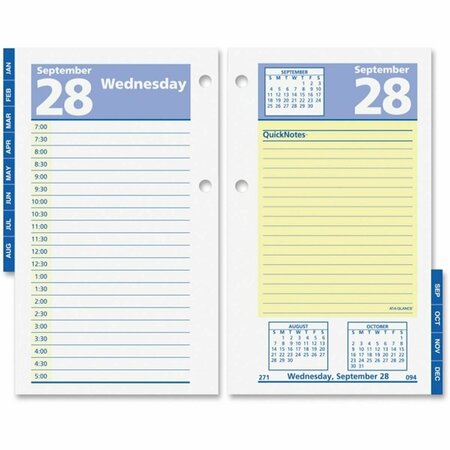 AT-A-GLANCE QuickNotes Daily Desk Calendar Refill, Paper - White AT464844
